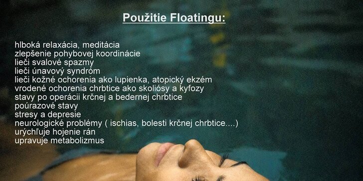 Jedinečná psychická a fyzická relaxácia vo Floating Centre