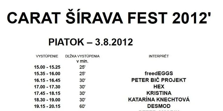 CARAT ŠÍRAVA FEST 2012