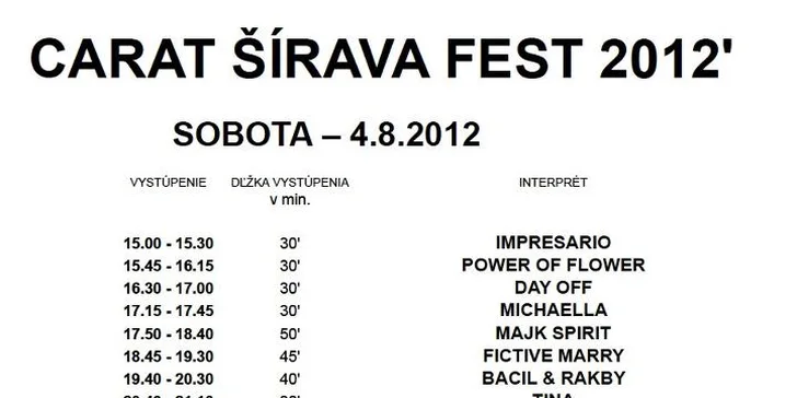 CARAT ŠÍRAVA FEST 2012