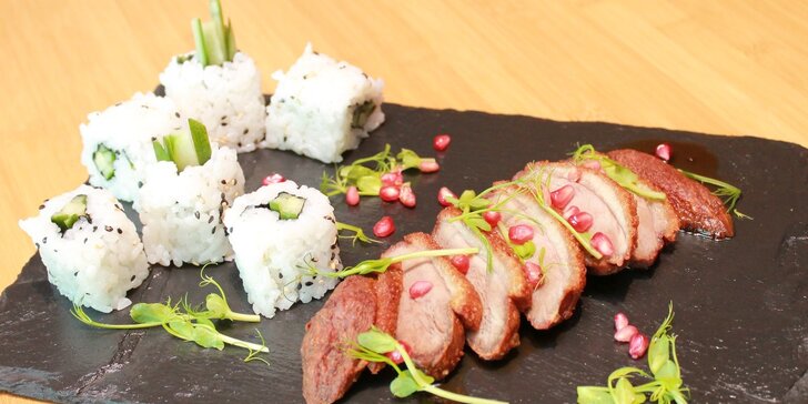 Kačací steak a delikátne sushi v EDO-KIN pre dvoch