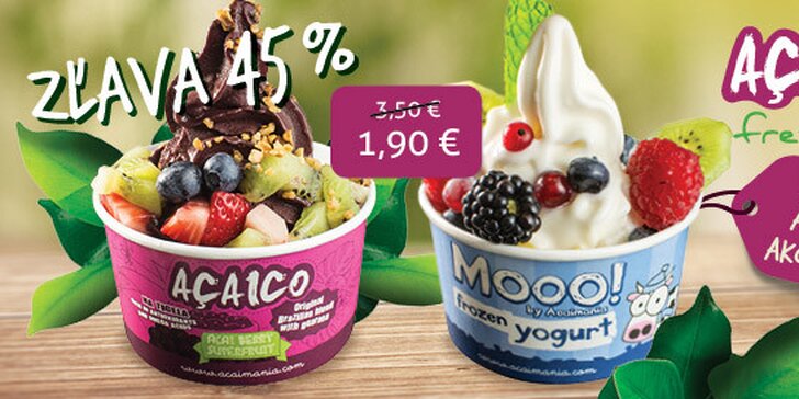 Namoootaj sa na Açaico a mrazený jogurt MOOO! V Açaico Fresh Bare