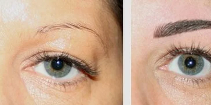 Permanentný make-up obočia v salóne v centre mesta