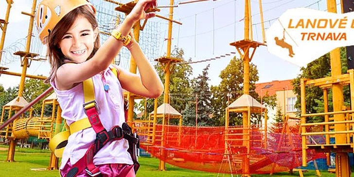 Atrakcie v outdoorovom lanovom centre pre deti aj dospleých