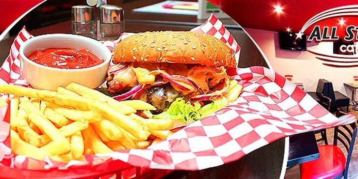 Ochutnajte šťavnatý hamburger s hranolčekmi