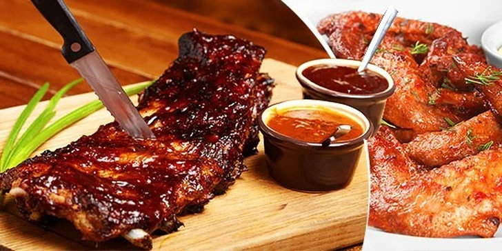 1 kg grilované rebierka alebo 2 kg kuracie krídelká