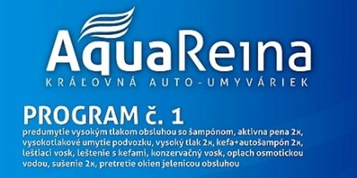 3,99 eur za DOKONALÉ umytie vášho auta na automatickej linke v novootvorenom autoumývacom centre AquaReina. Teraz so zľavou 50%.