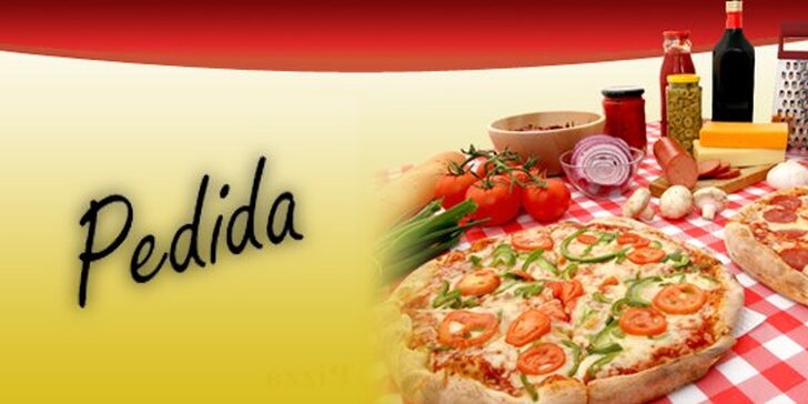 5,30 eur za DVE chrumkavé 33 cm pizze podľa vlastného výberu v Pizza Pedida! Pochutnajte si dvojnásobne na pravej talianskej špecialite so zľavou 50%