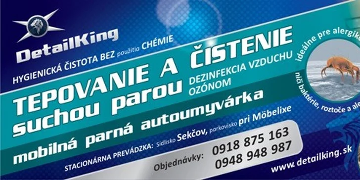 Profesionálne ručné čistenie exteriéru i interiéru vozidla parou