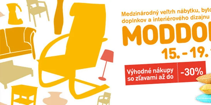 Vstupenka na veľtrh nábytku, bytových doplnkov a interiérového dizajnu MODDOM