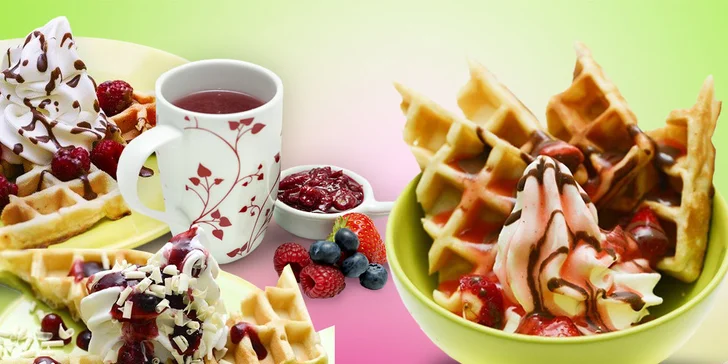 Domáce wafle s mrazeným jogurtom