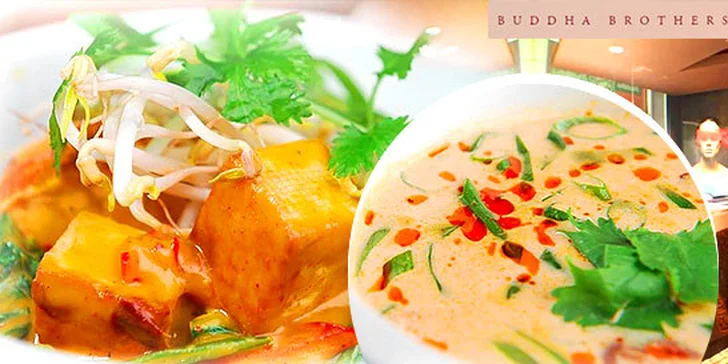 Lahodné thajské menu pre dvoch v Buddha Brothers