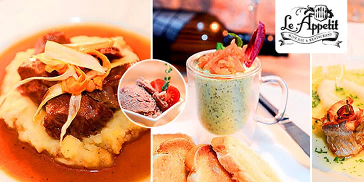 Dokonalé 3-chodové menu v Le Appetit pre 2 osoby