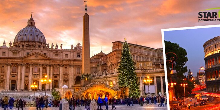 Adventný zájazd do večného vianočného Ríma so sprievodcom, ubytovaním a raňajkami - DOPREDAJ