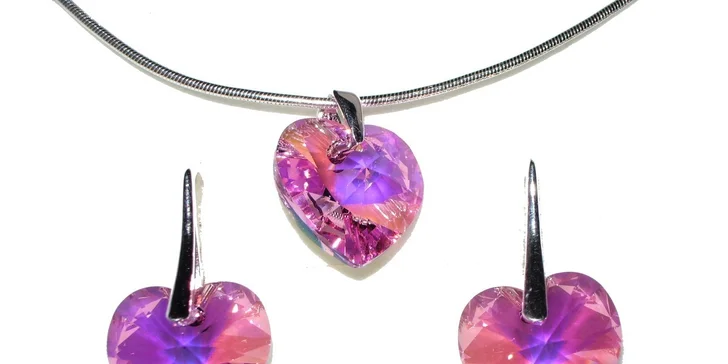 Set Swarovski v tvare srdca