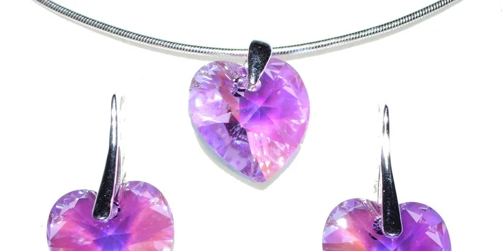 Set Swarovski v tvare srdca