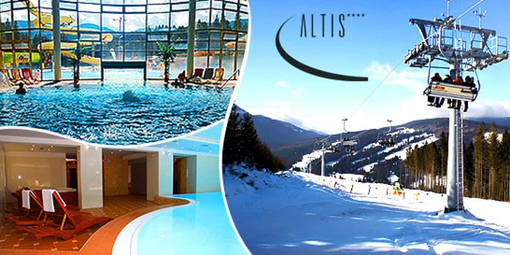 Wellness pobyt v Hoteli ALTIS**** Oravská priehrada s platnosťou aj počas jarných prázdnin, deti do 12 rokov ZDARMA! Celodenný vstup do Aquaparku Meander park Oravice a skipasy v cene!