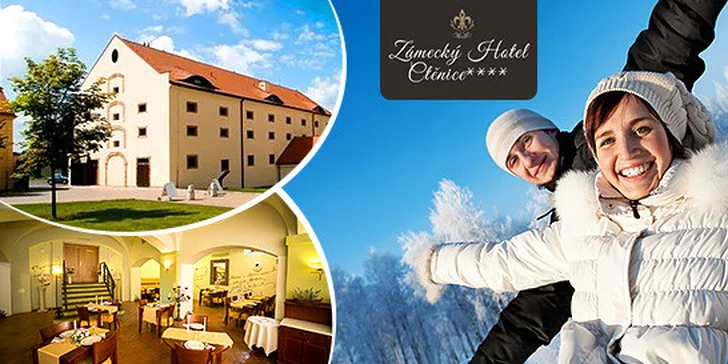 Zámocký hotel**** na okraji Prahy s pávmi, romantickou večerou, spa a jazdiarňou