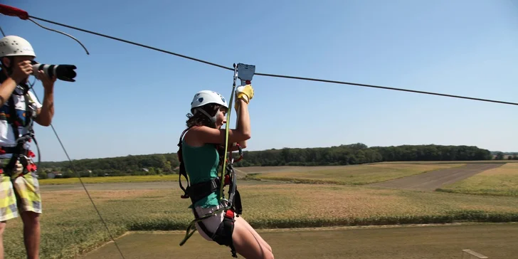 Adrenalínový let na 120 m dlhej lanovke