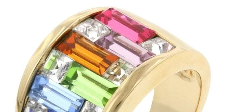 Elegantný prsteň s CZ krištáľmi - CUBIC ZIRCONIA