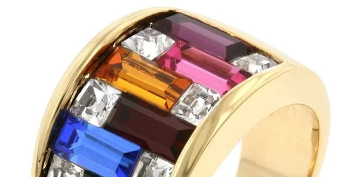 Elegantný prsteň s CZ krištáľmi - CUBIC ZIRCONIA