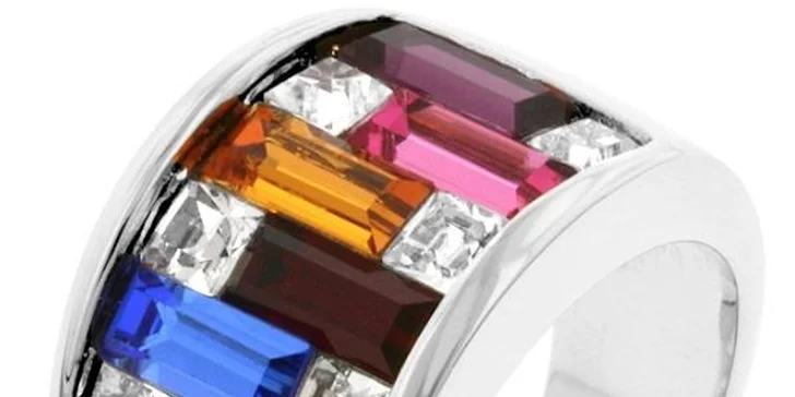 Elegantný prsteň s CZ krištáľmi - CUBIC ZIRCONIA