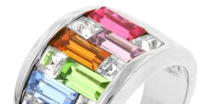 Elegantný prsteň s CZ krištáľmi - CUBIC ZIRCONIA