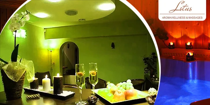 Romantický privátny wellness a fľaša sektu