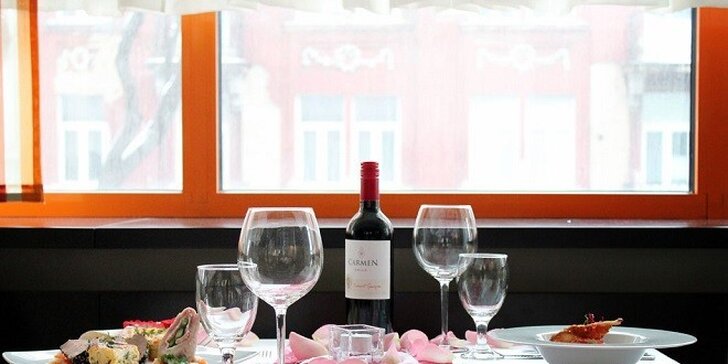 Romantické a chutné menu s fľašou vína pre 2 osoby