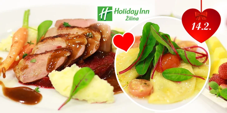 Luxusné valentínske menu v reštaurácii Holiday Inn