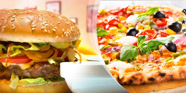 Poriadne šťavnatý hamburger alebo lahodná pizza