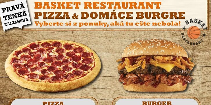 Poriadne šťavnatý hamburger alebo lahodná pizza