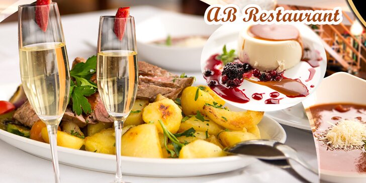 Degustačné romantické menu v AB Restaurant pre 2 osoby
