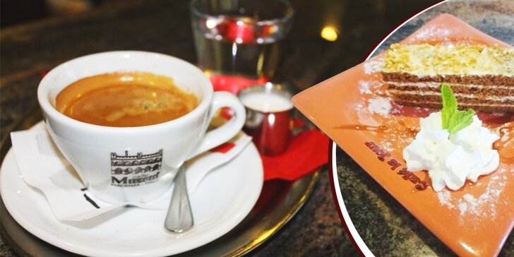 Talianske espresso a domáci zákusok medovka