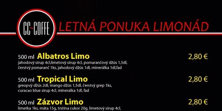 Limonády, nealko mojito, ľadová káva alebo káva s marlenkou - skvelé osvieženie, 1 + 1 grátis!
