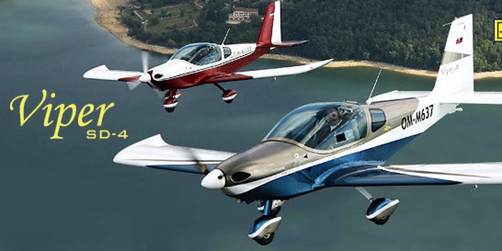 Jedinečný darček – let lietadlom Viper SD4 s možnosťou pilotovania