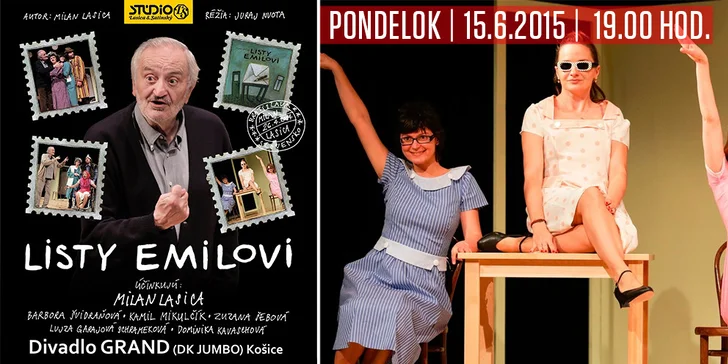 Predstavenie Listy Emilovi v Divadle Grand v Košiciach
