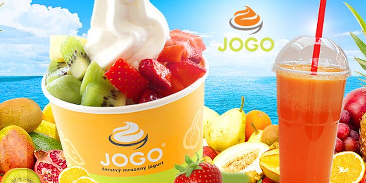 Dajte si FRESH alebo mrazený jogurt JOGO a osviežte sa v letnom počasí