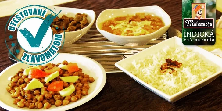 Indické menu v reštaurácii Maharadža aj s dovozom