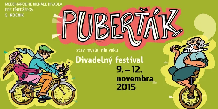 Festival PUBERŤÁK 2015 - dve predstavenia, "Pozor, double stress!" a "Pozor, dobrý pes!", v cene jedného