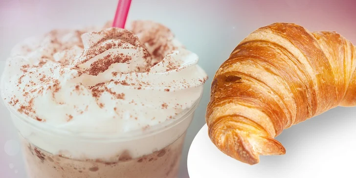 Presso Lavazza alebo frappe s mliekom a croissant 7 Days