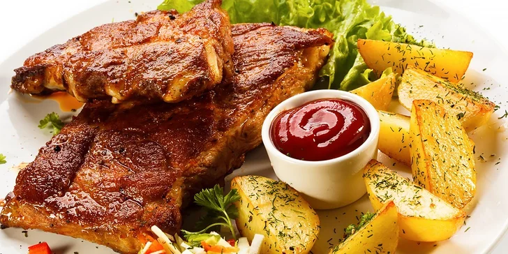 1 kg rebierok s prílohou a sladkou chilli omáčkou