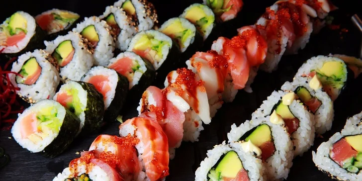 36 ks poctivého sushi z rýb a fľaša Prosecca