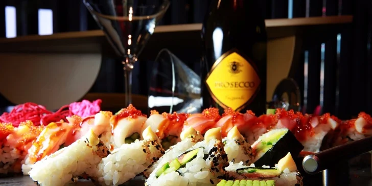 36 ks poctivého sushi z rýb a fľaša Prosecca