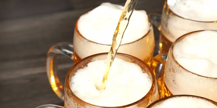 3 čapované veľké pivá + 1 veľké pivo ZADARMO