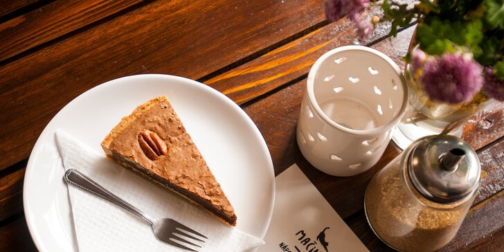 Káva a koláčik v mačacej kaviarni MAČINÉZY