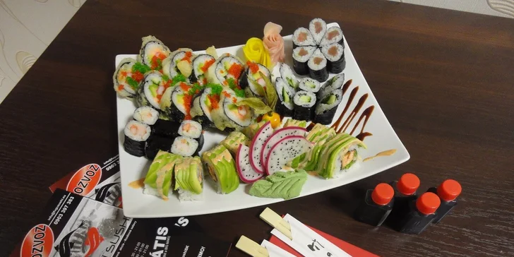 Nové SUSHI! Zážitkový set 36 kúskov s rozvozom alebo take away