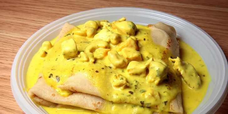 Créperie menu: slaná palacinka, polievka a nápoj v Poluse