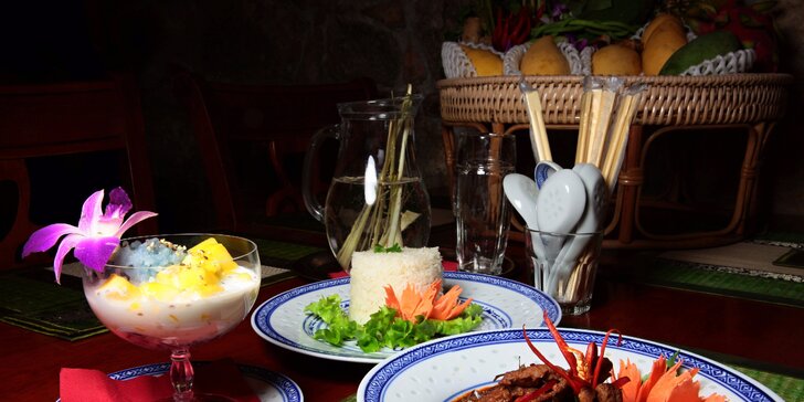 Thajské hovädzie s jasmínovou ryžou a dezert