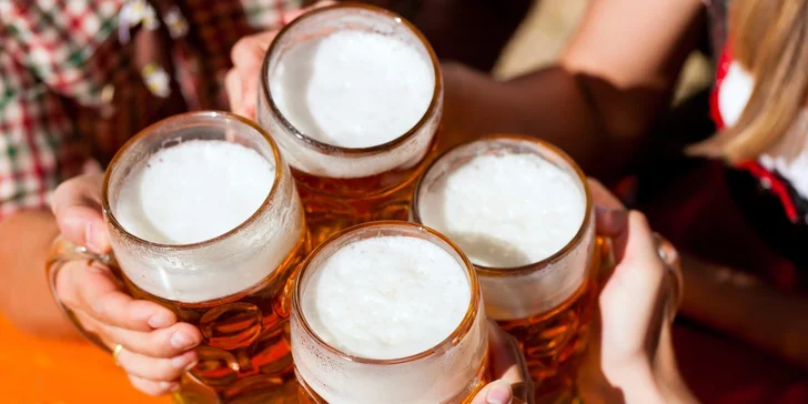3 veľké pivá (Krušovice 12° alebo Kelt 10°) aj s výbornými PIZZA štangľami