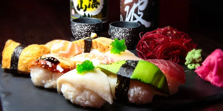 Japonsko na tanieri: Nigiri set a Sake v EDO-KINE